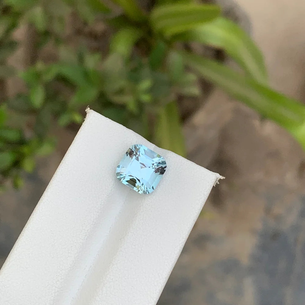 5.05 Ct Sky Blue Topaz | Cushion Cut Brazilian Gemstone
