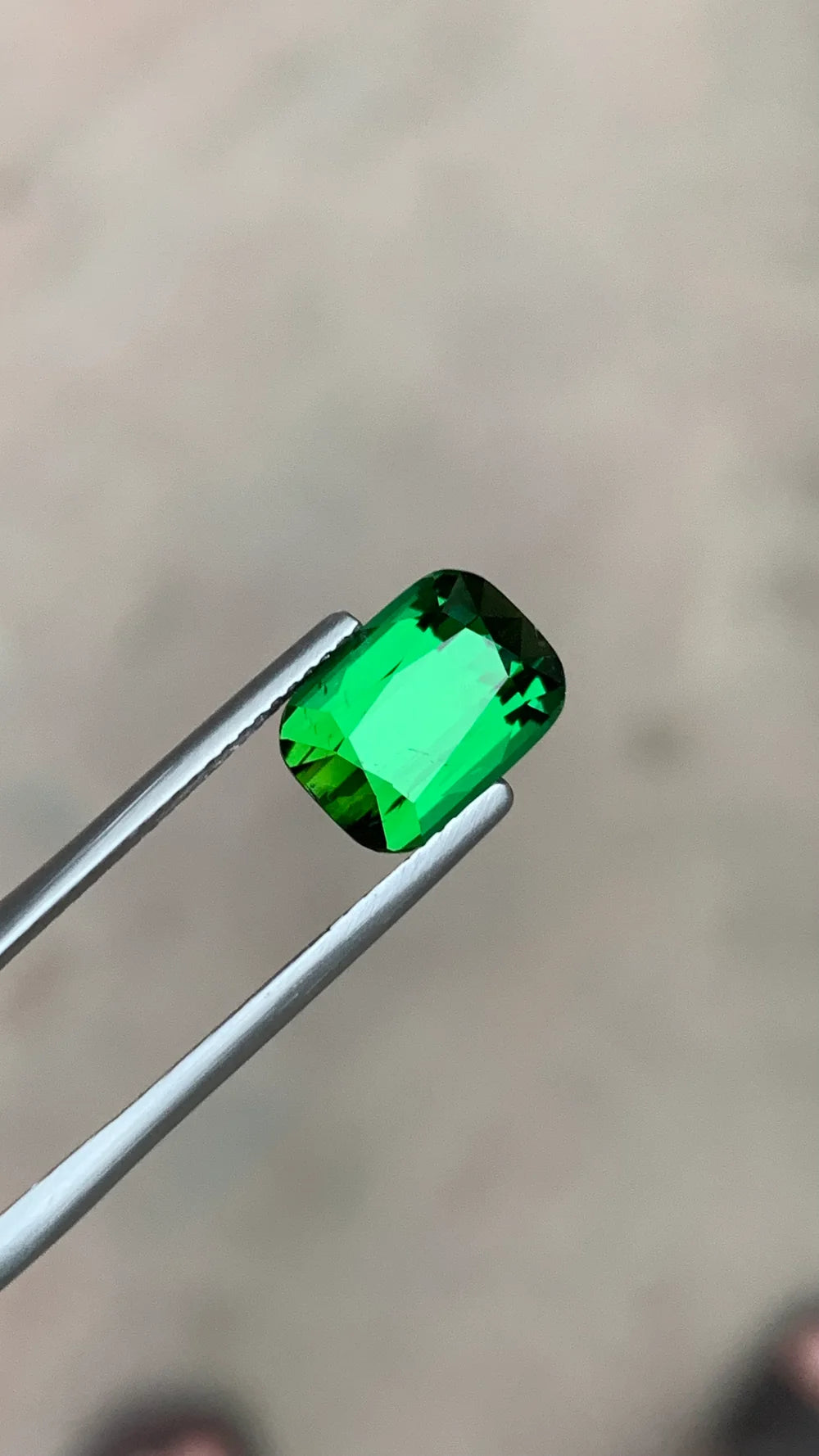 Cushion cut green tourmaline Afghan gemstone