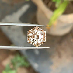 7.60 Carats Natural Imperial Topaz - Hexagonal Cut Golden Topaz From Katlang