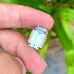 10.75 Ct Green Amethyst Gemstone – Cushion Cut Loose Stone