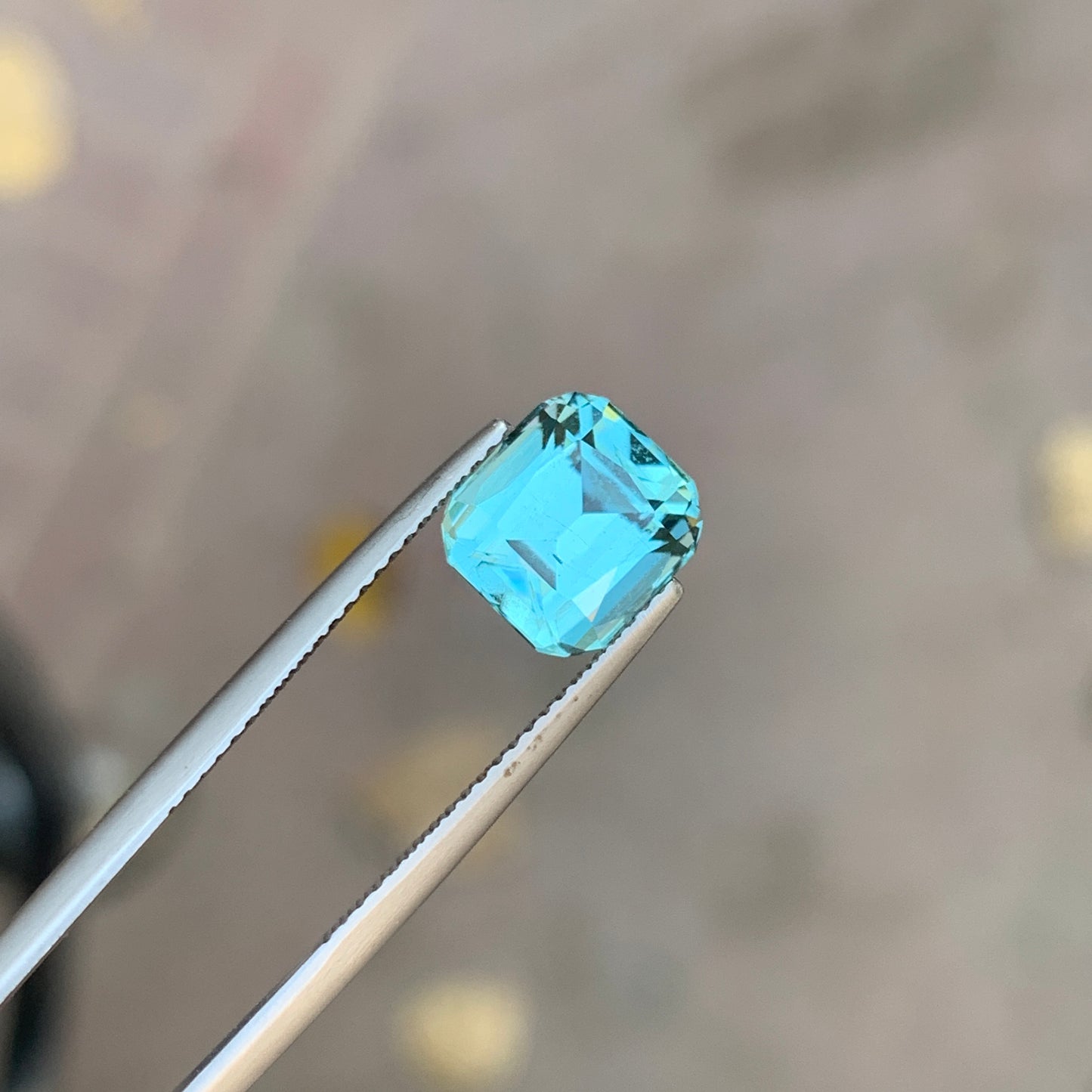 3.70 Carat Seafoam Blue Tourmaline Cushion Cut – Natural Aqua Blue Afghan Tourmaline