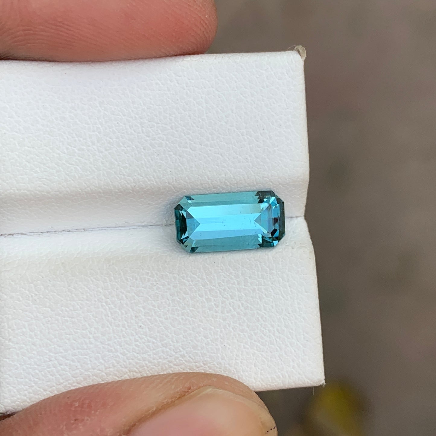2.85 Carat Seafoam Blue Tourmaline Emerald Cut – Natural Afghan Tourmaline Gemstone