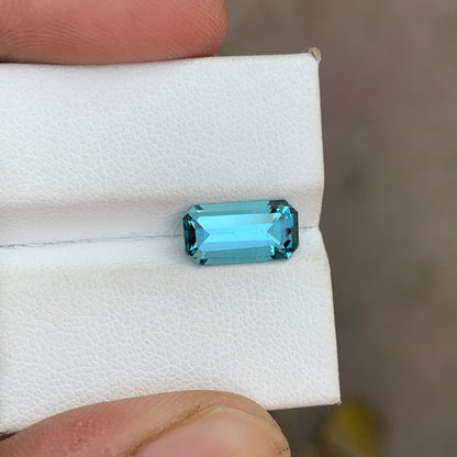 2.85 Carat Seafoam Blue Tourmaline Emerald Cut – Natural Afghan Tourmaline Gemstone