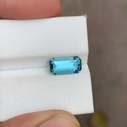 2.85 Carat Seafoam Blue Tourmaline Emerald Cut – Natural Afghan Tourmaline Gemstone