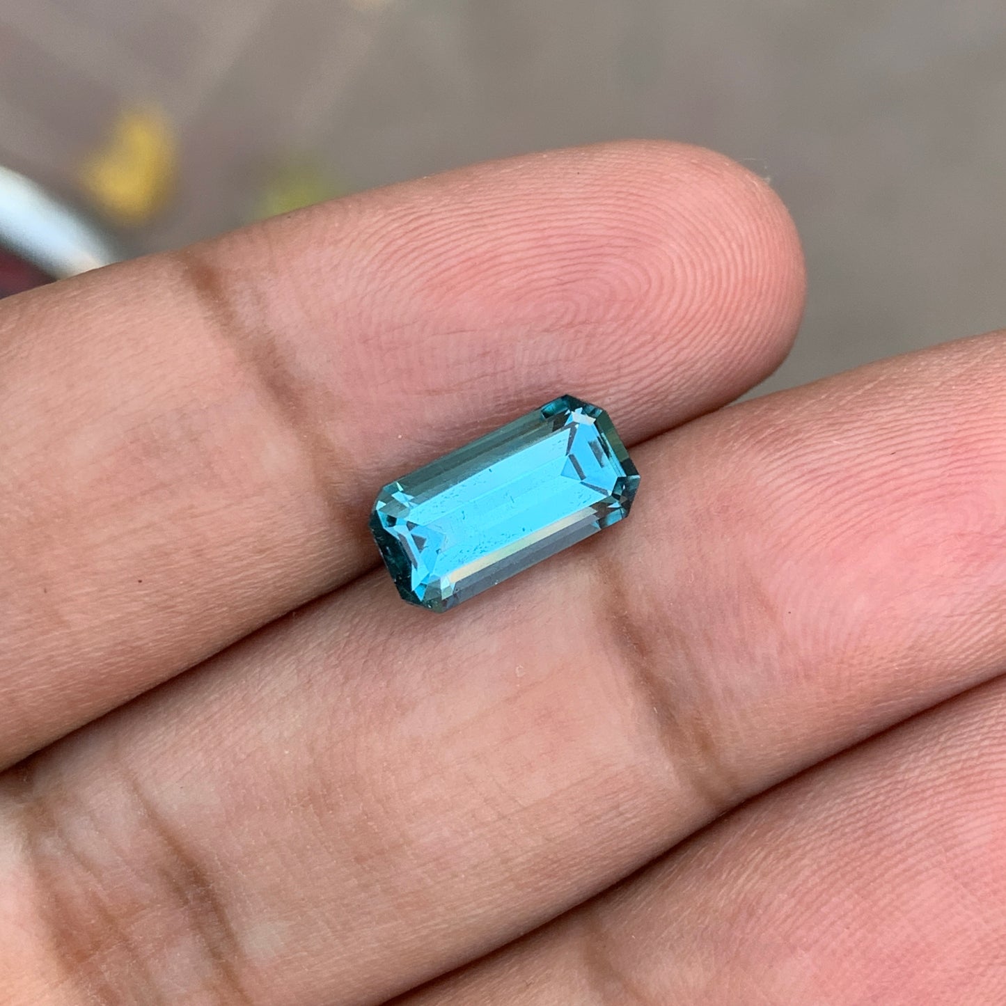 2.85 Carat Seafoam Blue Tourmaline Emerald Cut – Natural Afghan Tourmaline Gemstone