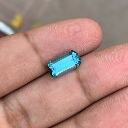 2.85 Carat Seafoam Blue Tourmaline Emerald Cut – Natural Afghan Tourmaline Gemstone