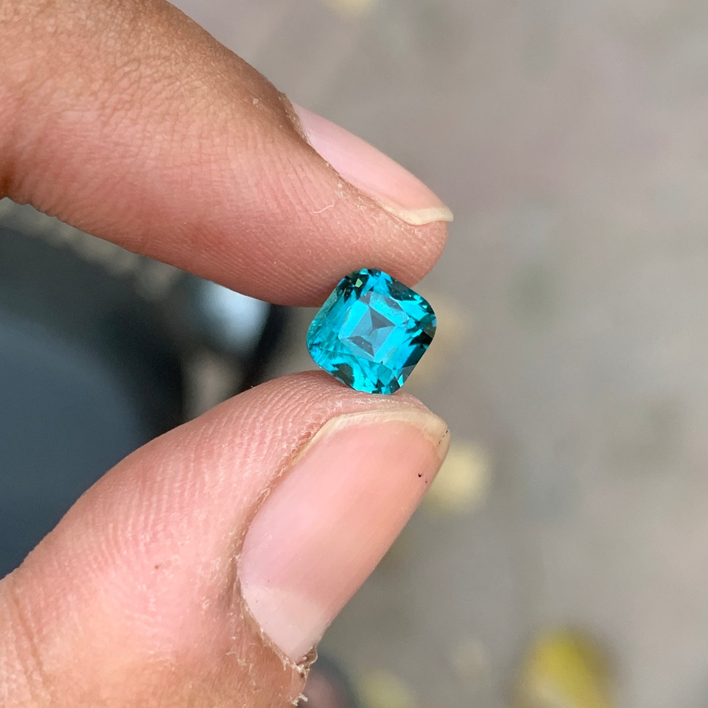 1.80 Carat Lagoon Blue Tourmaline Cushion Cut – Natural Afghan Tourmaline Gemstone
