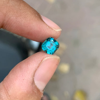 1.80 Carat Lagoon Blue Tourmaline Cushion Cut – Natural Afghan Tourmaline Gemstone