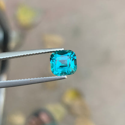 1.80 Carat Lagoon Blue Tourmaline Cushion Cut – Natural Afghan Tourmaline Gemstone