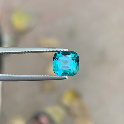 1.80 Carat Lagoon Blue Tourmaline Cushion Cut – Natural Afghan Tourmaline Gemstone