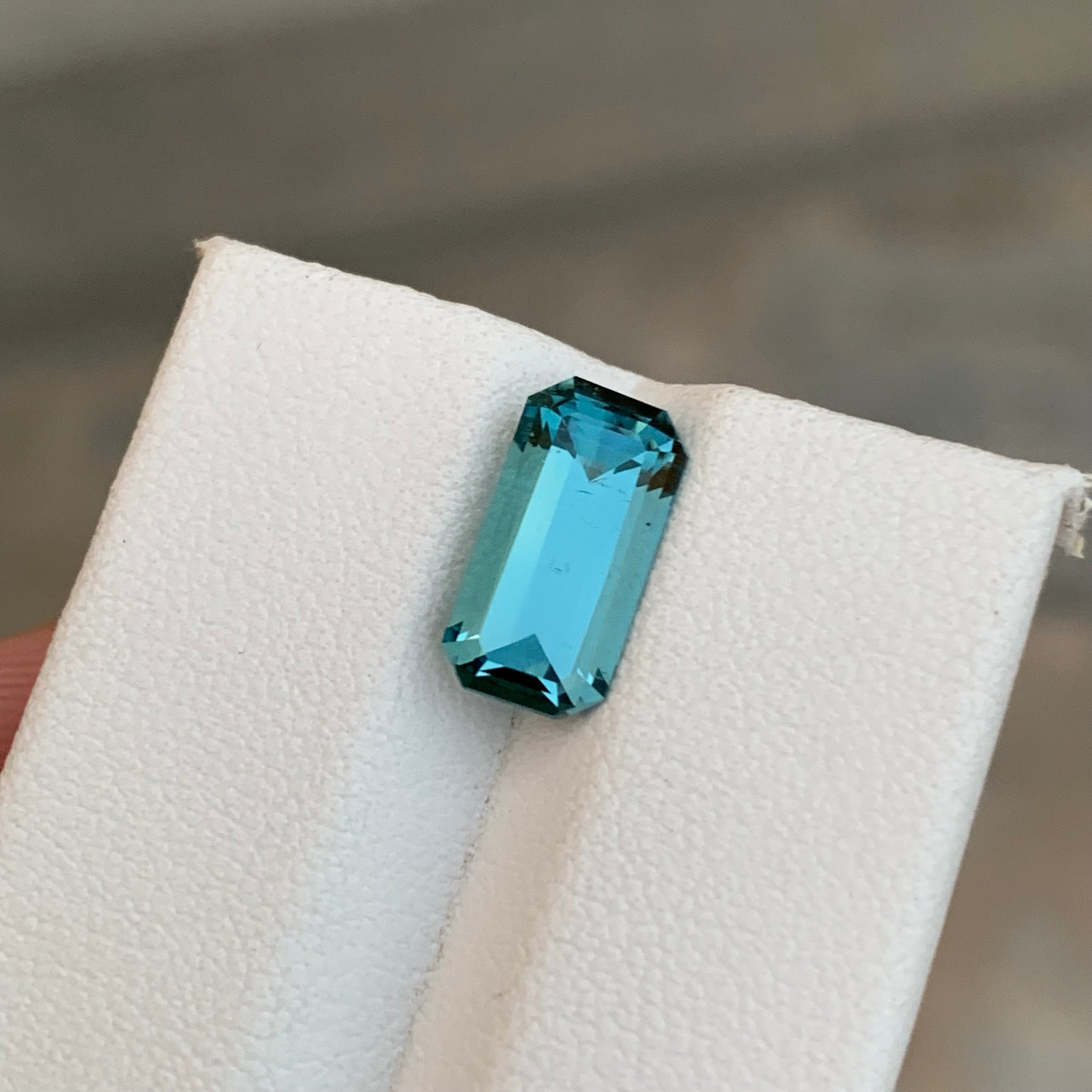2.85 Carat Seafoam Blue Tourmaline Emerald Cut – Natural Afghan Tourmaline Gemstone