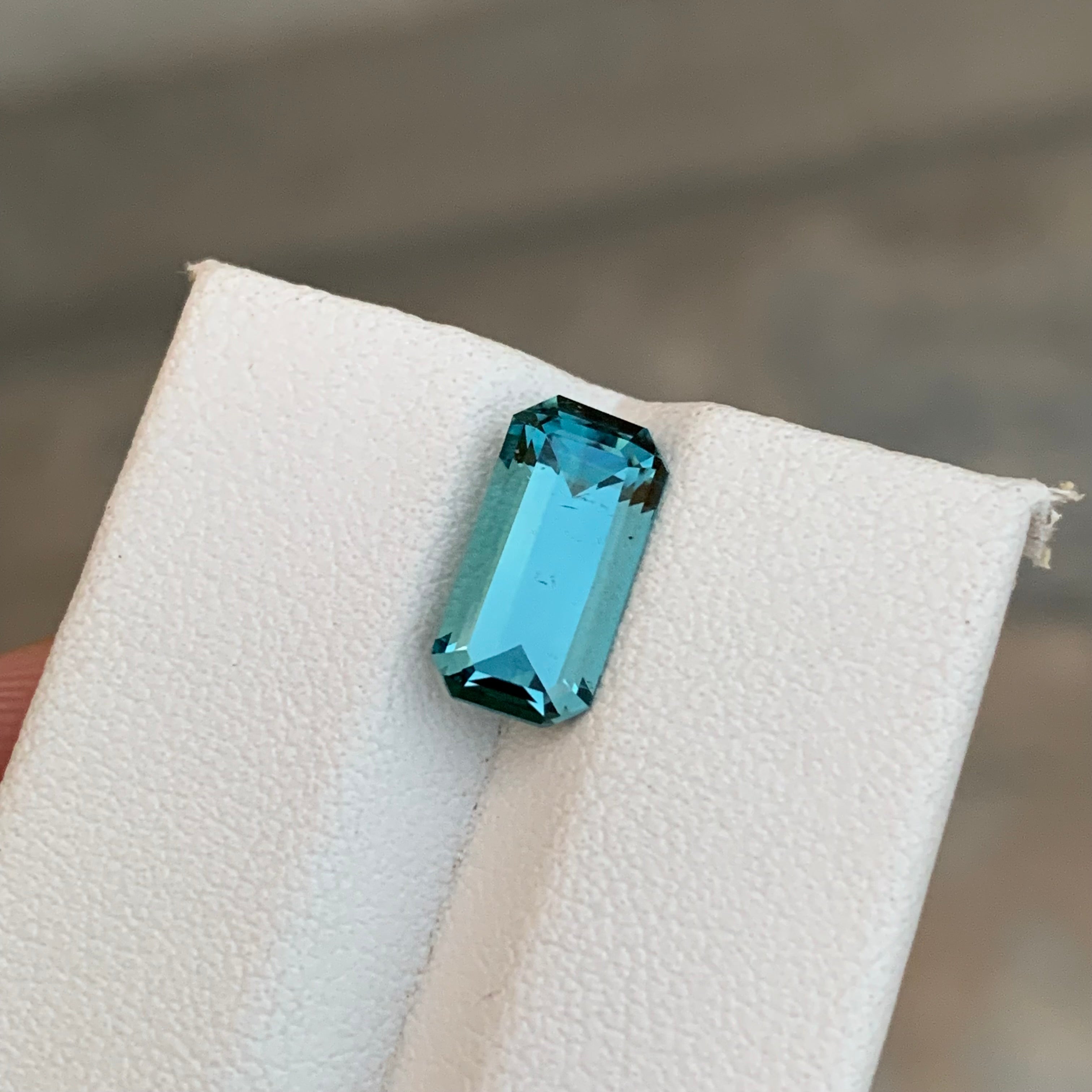 2.85 Carat Seafoam Blue Tourmaline Emerald Cut – Natural Afghan Tourmaline Gemstone