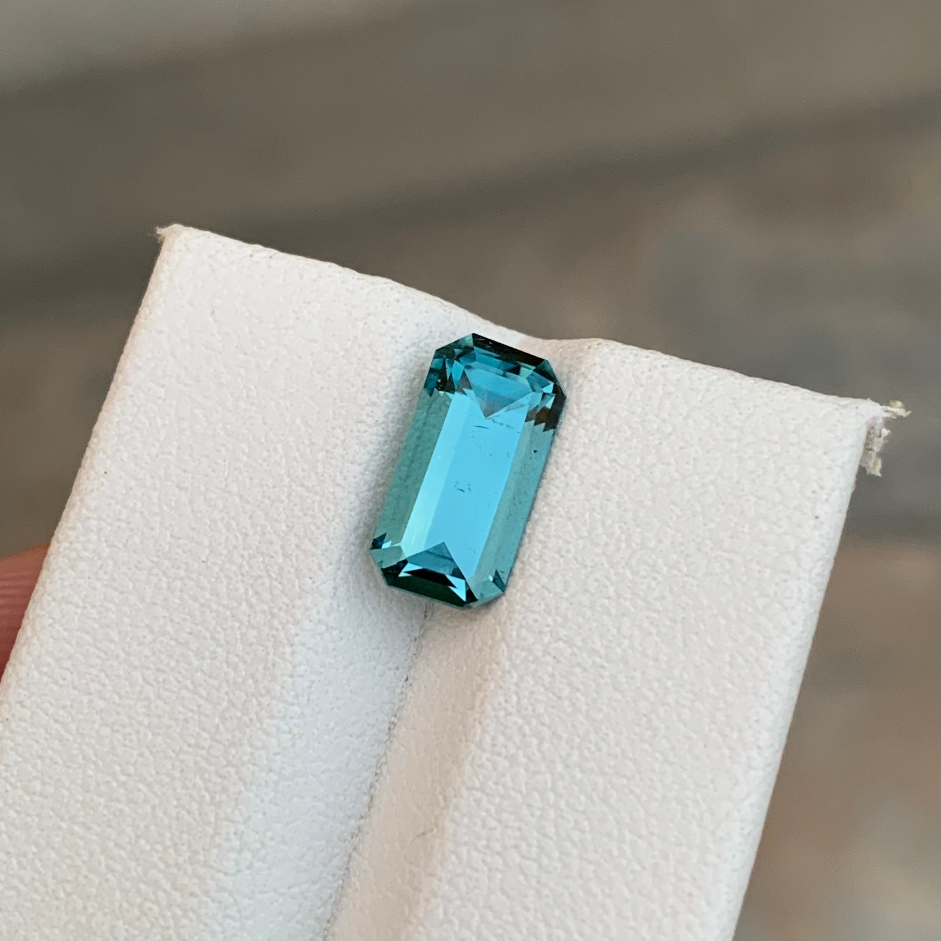 2.85 Carat Seafoam Blue Tourmaline Emerald Cut – Natural Afghan Tourmaline Gemstone