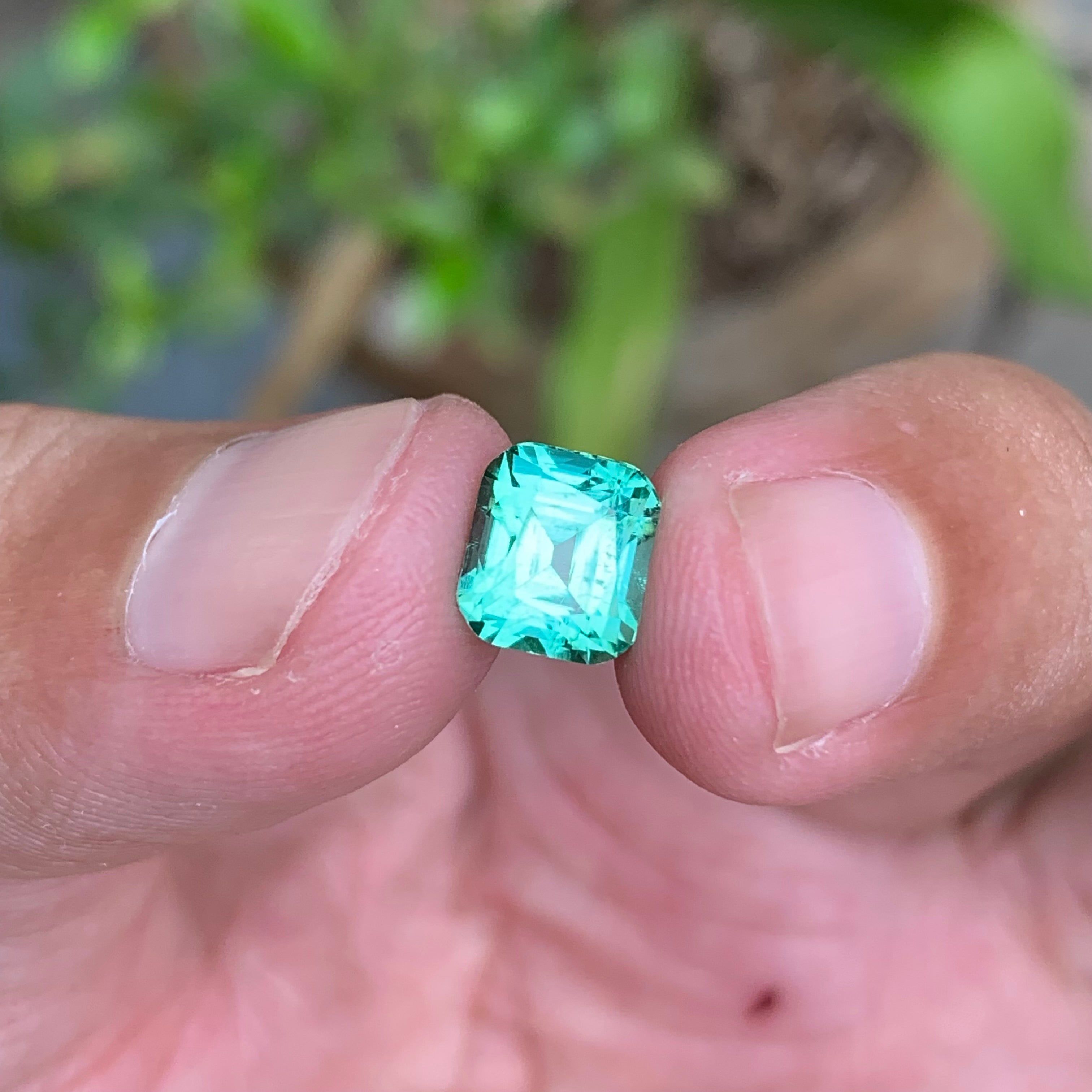 2.45 Carats Cushion Cut Natural Seafoam Tourmaline - Loose Afghan Gemstone