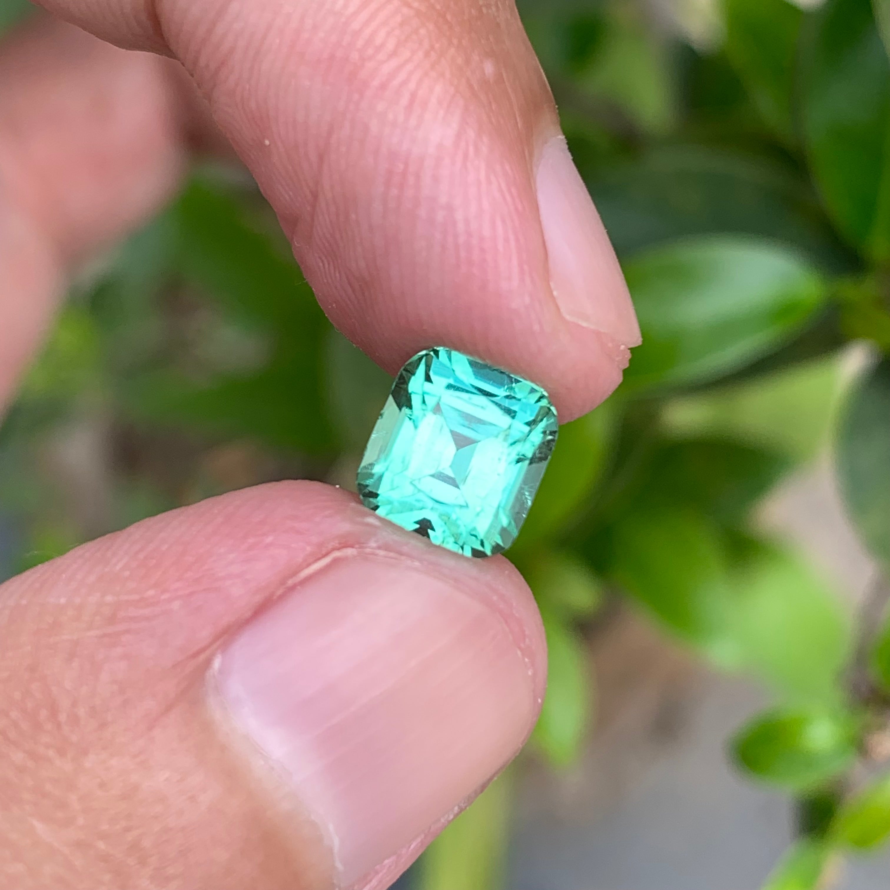 2.45 Carats Cushion Cut Natural Seafoam Tourmaline - Loose Afghan Gemstone