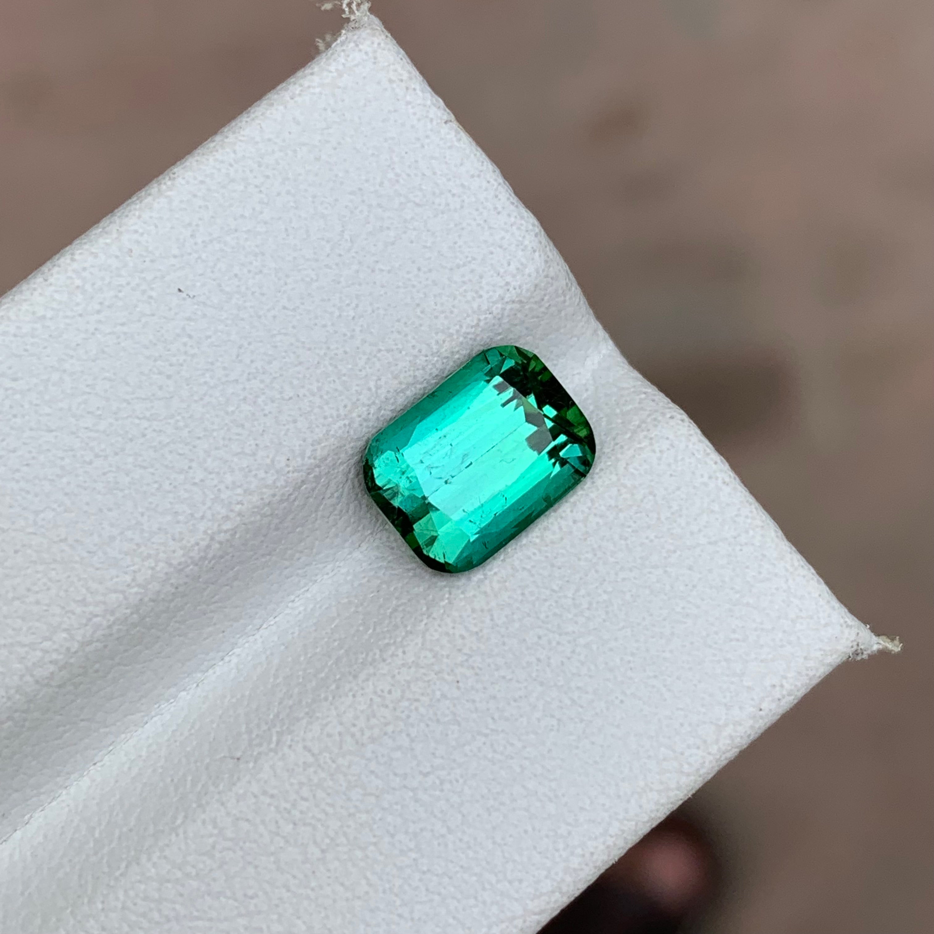 2.45 Carats Bluish Green Tourmaline - Loose Cushion Shape Afghan Stone
