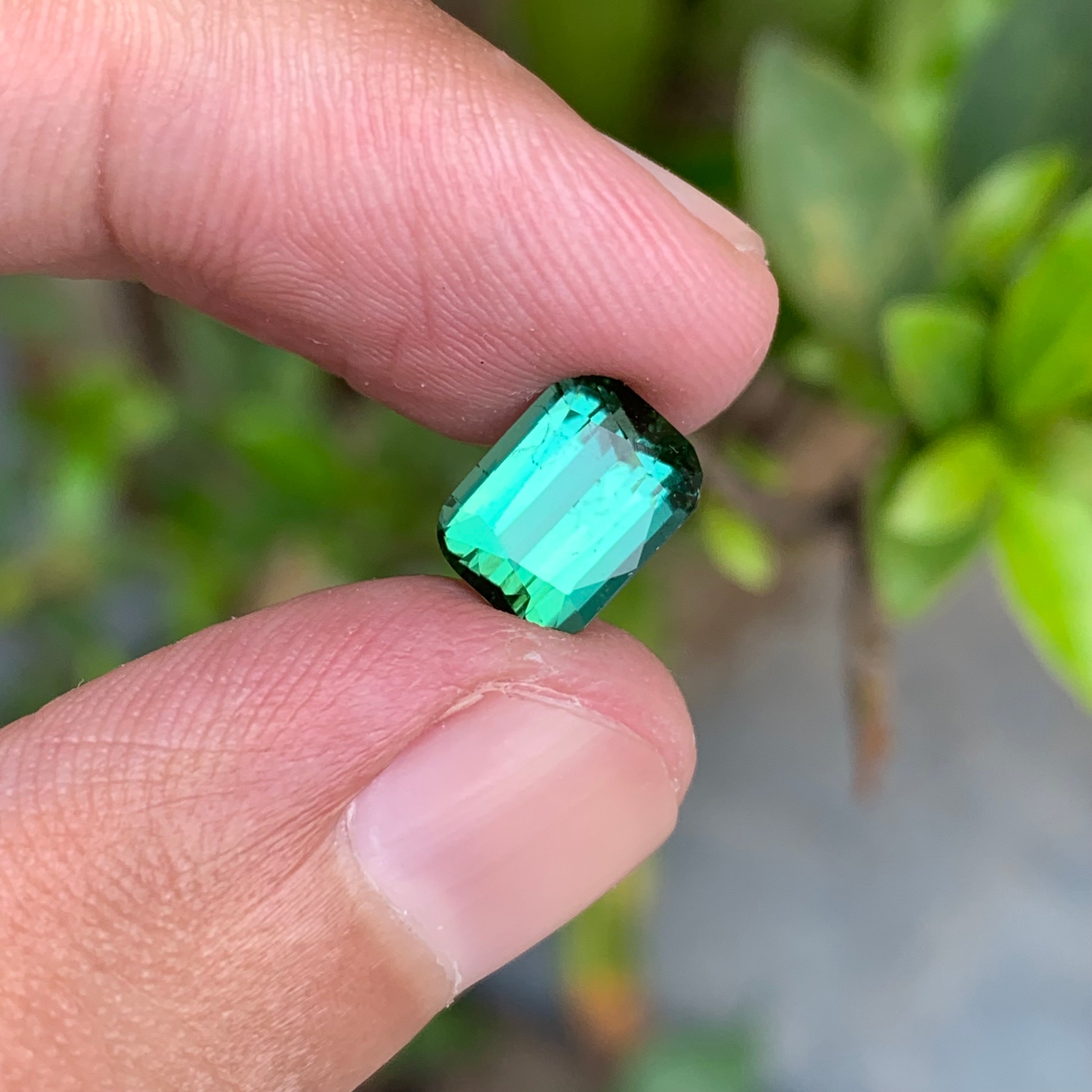 2.45 Carats Bluish Green Tourmaline - Loose Cushion Shape Afghan Stone