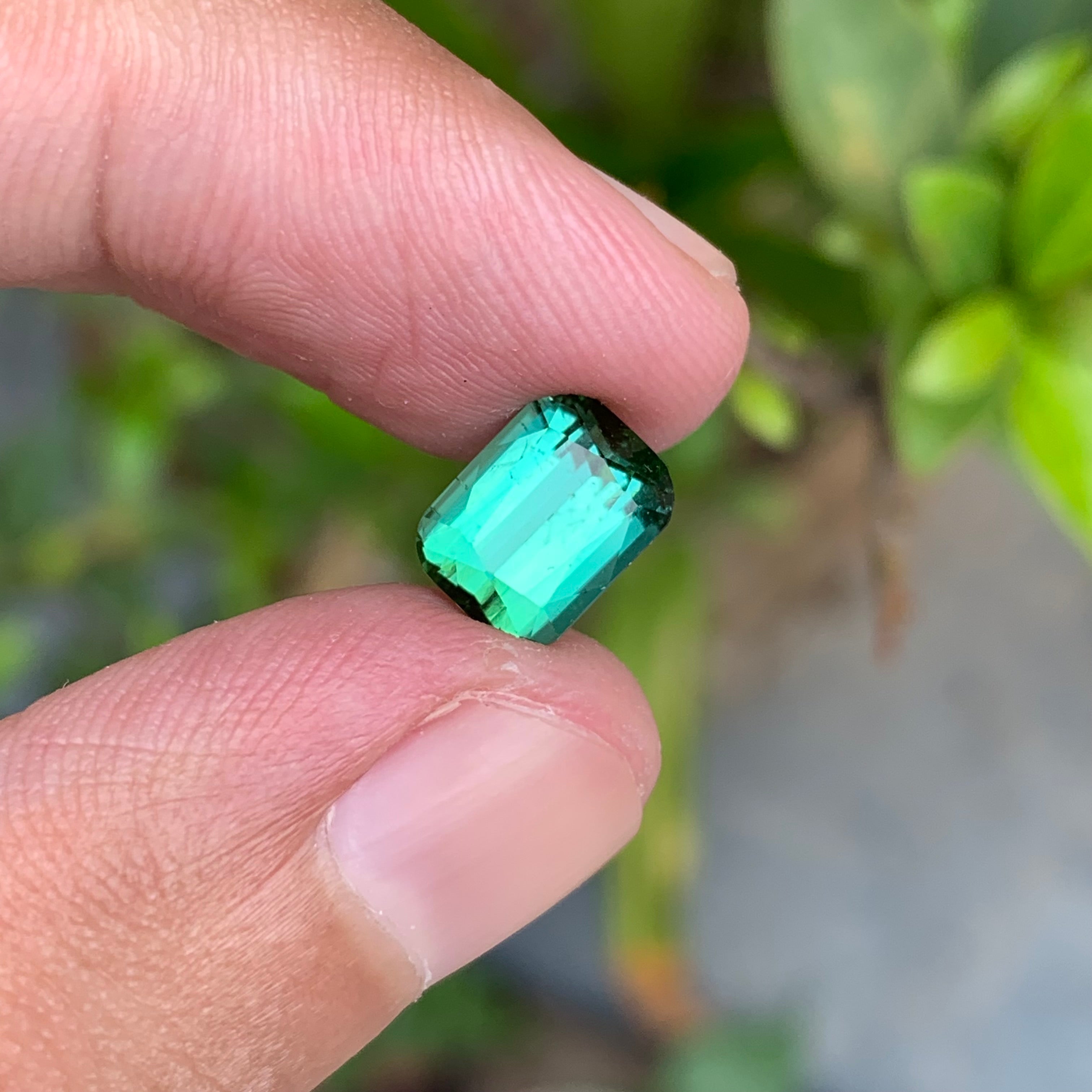 2.45 Carats Bluish Green Tourmaline - Loose Cushion Shape Afghan Stone