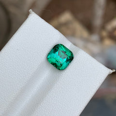 2.35 Carats Bluish Green Tourmaline Cushion Cut - Natural Loose Afghan Gemstone