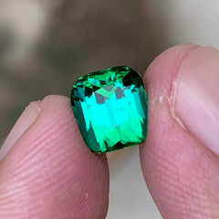 2.85 Carats Bluish Green Tourmaline Cushion Shape - Natural Loose Afghan Gemstone