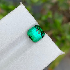 2.85 Carats Bluish Green Tourmaline Cushion Shape - Natural Loose Afghan Gemstone
