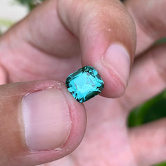 2.35 Carats Cushion Cut Natural Blue Seafoam Tourmaline - Loose Afghan Gemstone For Jewelry