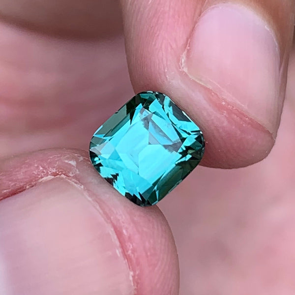 2.35 Carats Cushion Cut Natural Blue Seafoam Tourmaline - Loose Afghan Gemstone For Jewelry