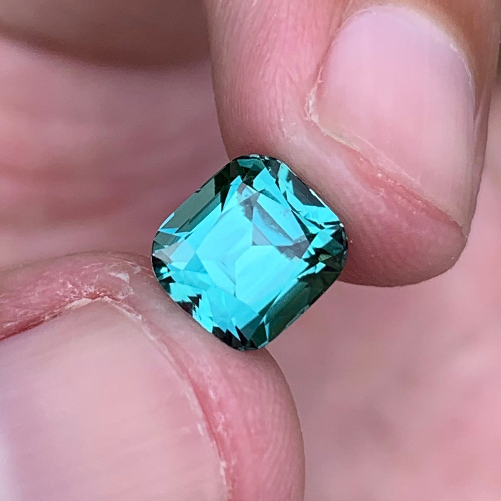 2.35 Carats Cushion Cut Natural Blue Seafoam Tourmaline - Loose Afghan Gemstone For Jewelry