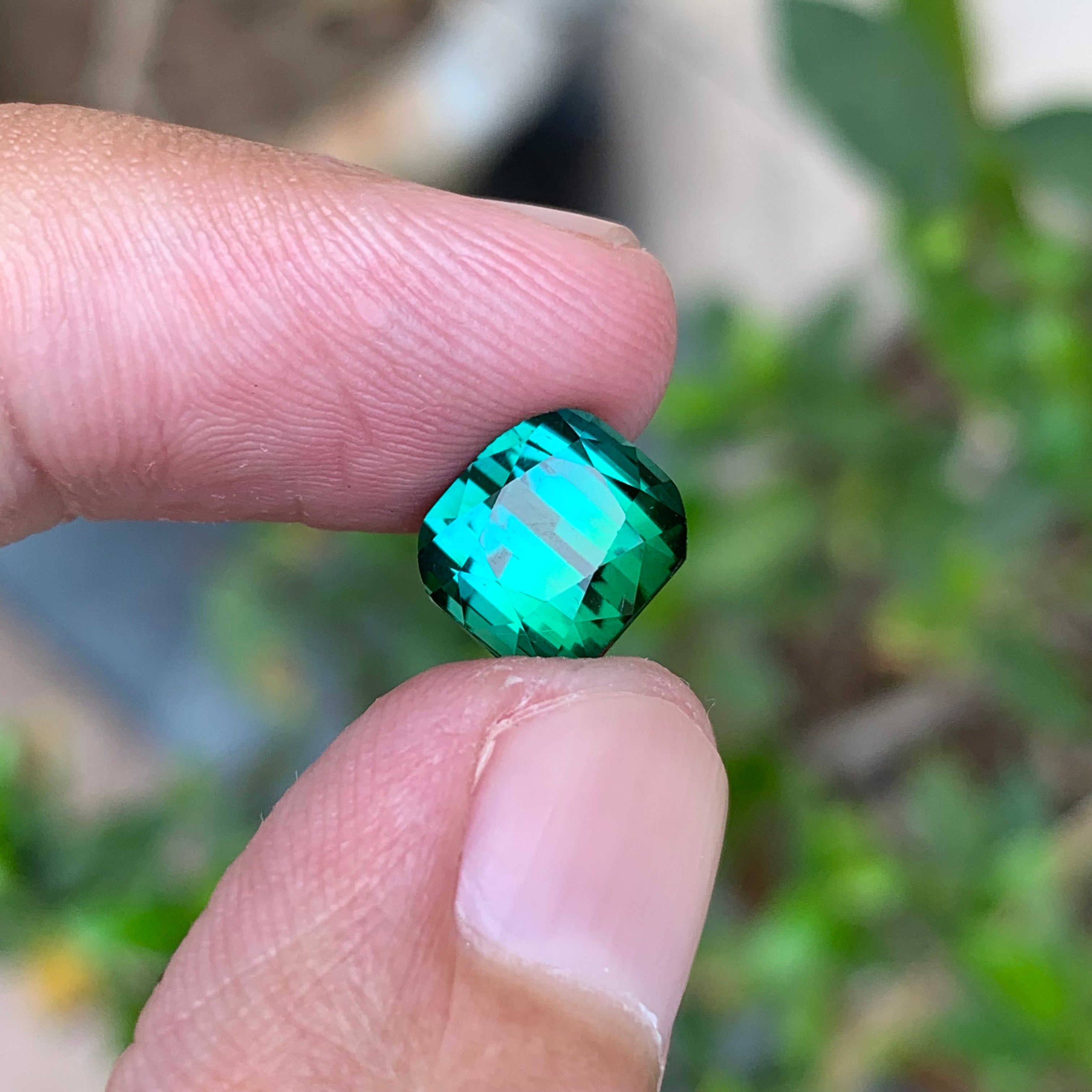 4.65 Carats Natural Bluish Green Tourmaline - Loose Bicolor Gemstone From Afghanistan