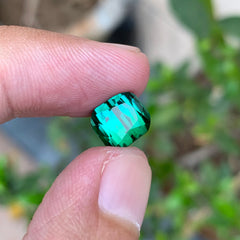 4.65 Carats Natural Bluish Green Tourmaline - Loose Bicolor Gemstone From Afghanistan