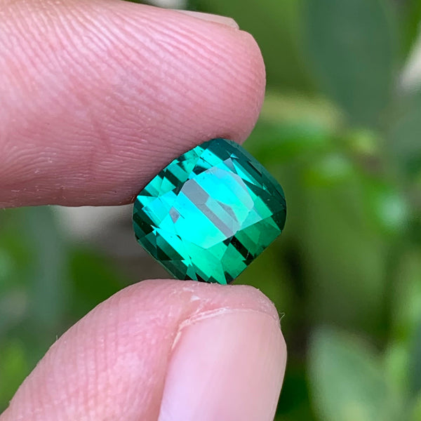 4.65 Carats Natural Bluish Green Tourmaline - Loose Bicolor Gemstone From Afghanistan