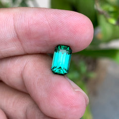 2.50 Carats Natural Lagoon Color Tourmaline - Loose Emerald Cut Afghan Gemstone For Rings