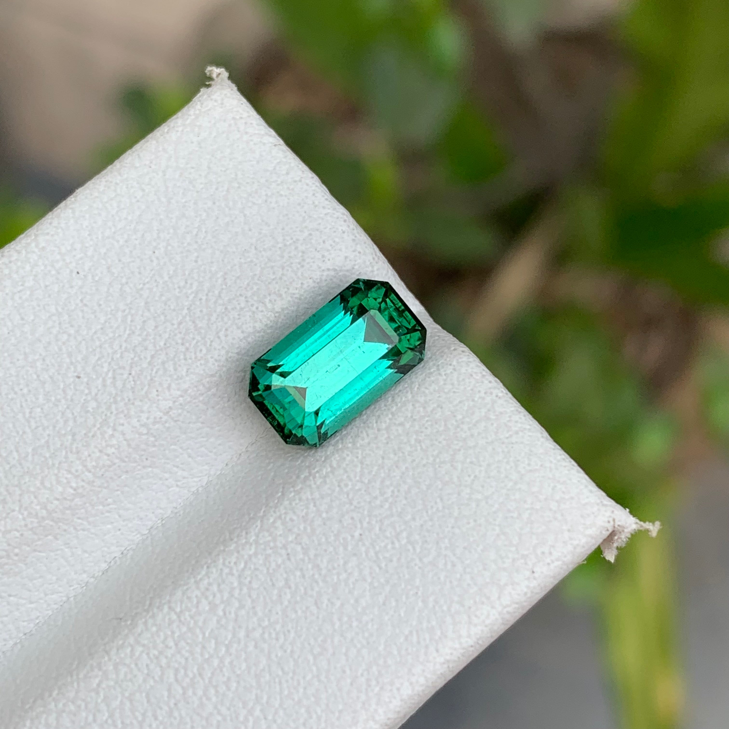 2.50 Carats Natural Lagoon Color Tourmaline - Loose Emerald Cut Afghan Gemstone For Rings