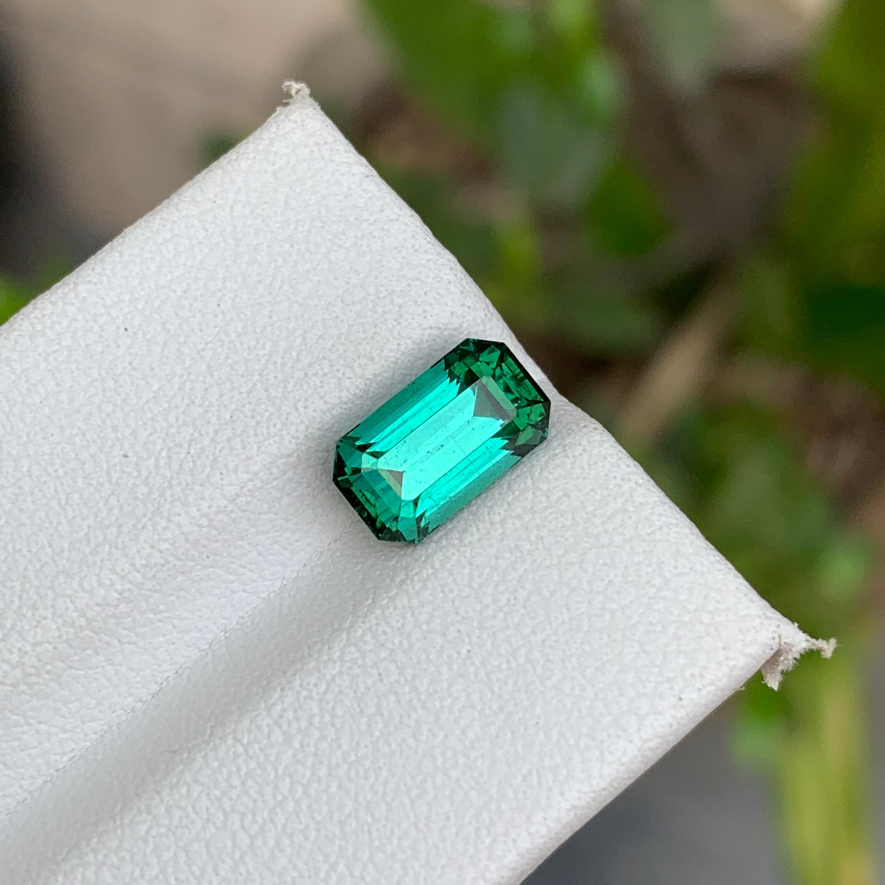 2.50 Carats Natural Lagoon Color Tourmaline - Loose Emerald Cut Afghan Gemstone For Rings