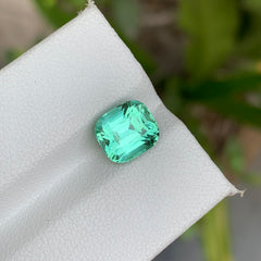 2.65 Carats Natural Cushion Cut Green Seafoam Tourmaline - Loose Afghan Stone For Jewelry Making