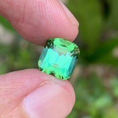 3.30 Carats Cushion Cut Mint Green Tourmaline - Natural Loose Afghan Gemstone For Jewelry