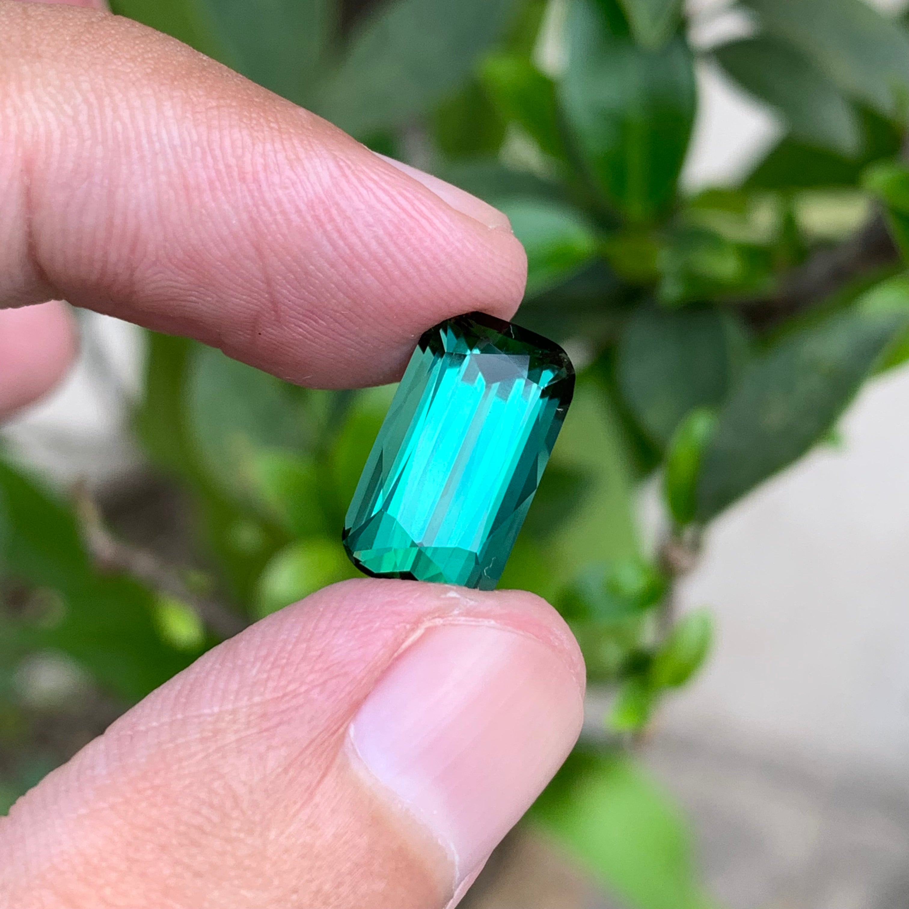 6.20 Carat Loupe Clean Bluish Green Tourmaline Cushion Gemstone – Natural Afghan Stone For Jewelry