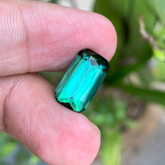 6.20 Carat Loupe Clean Bluish Green Tourmaline Cushion Gemstone – Natural Afghan Stone For Jewelry