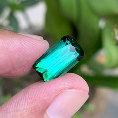 6.20 Carat Loupe Clean Bluish Green Tourmaline Cushion Gemstone – Natural Afghan Stone For Jewelry