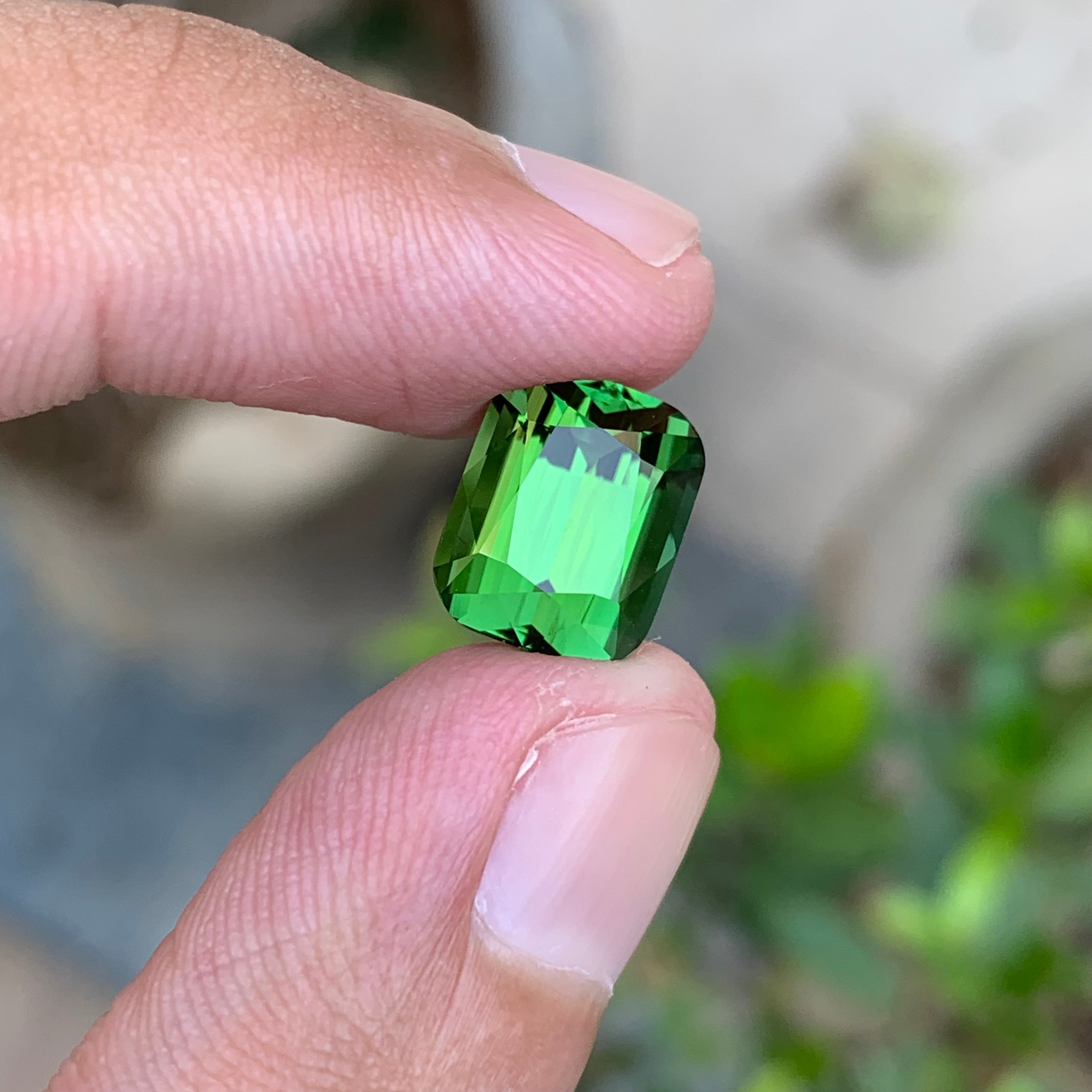 5.20 Carats Natural Forest Green Tourmaline - Natural Loose Cushion Cut Gemstone