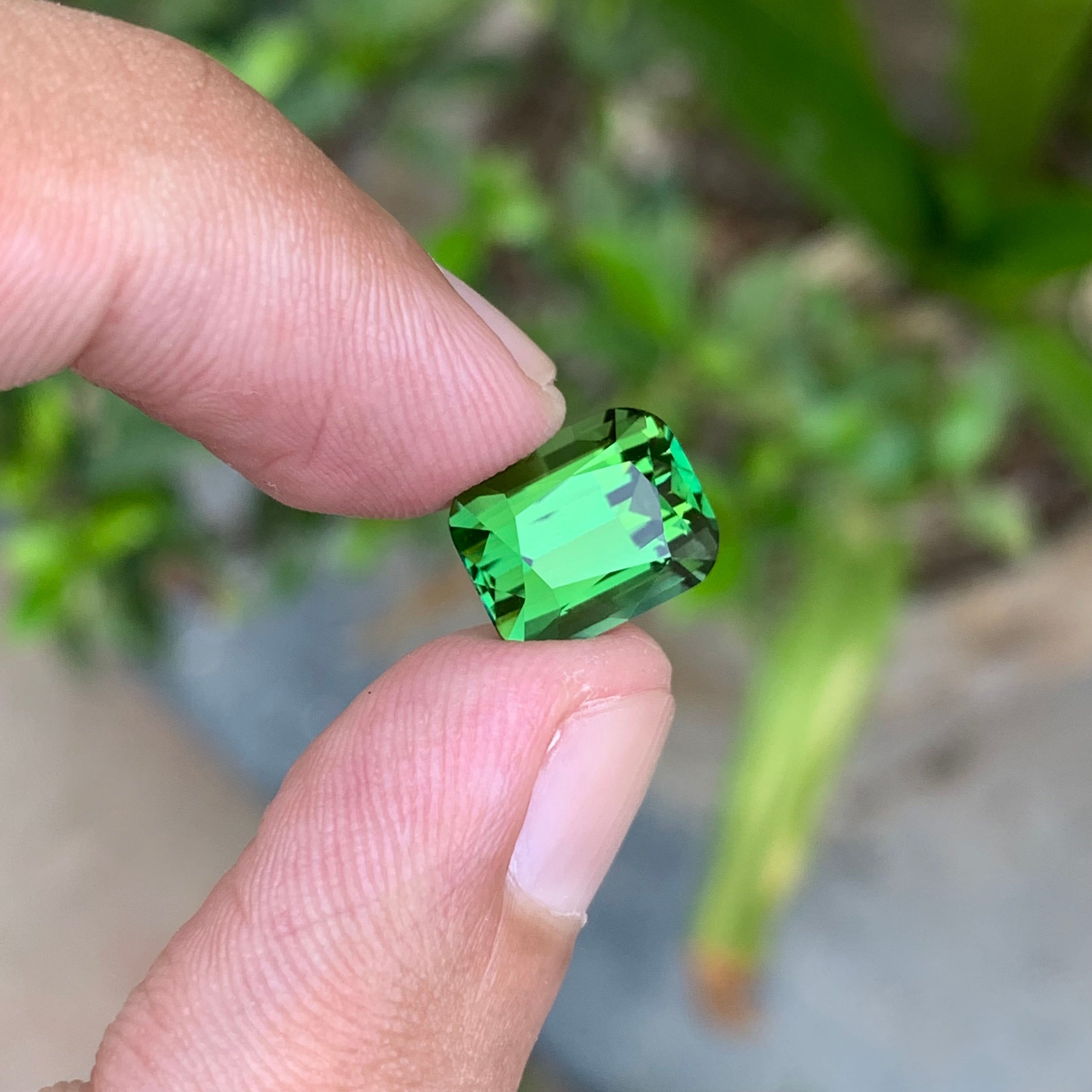 5.20 Carats Natural Forest Green Tourmaline - Natural Loose Cushion Cut Gemstone