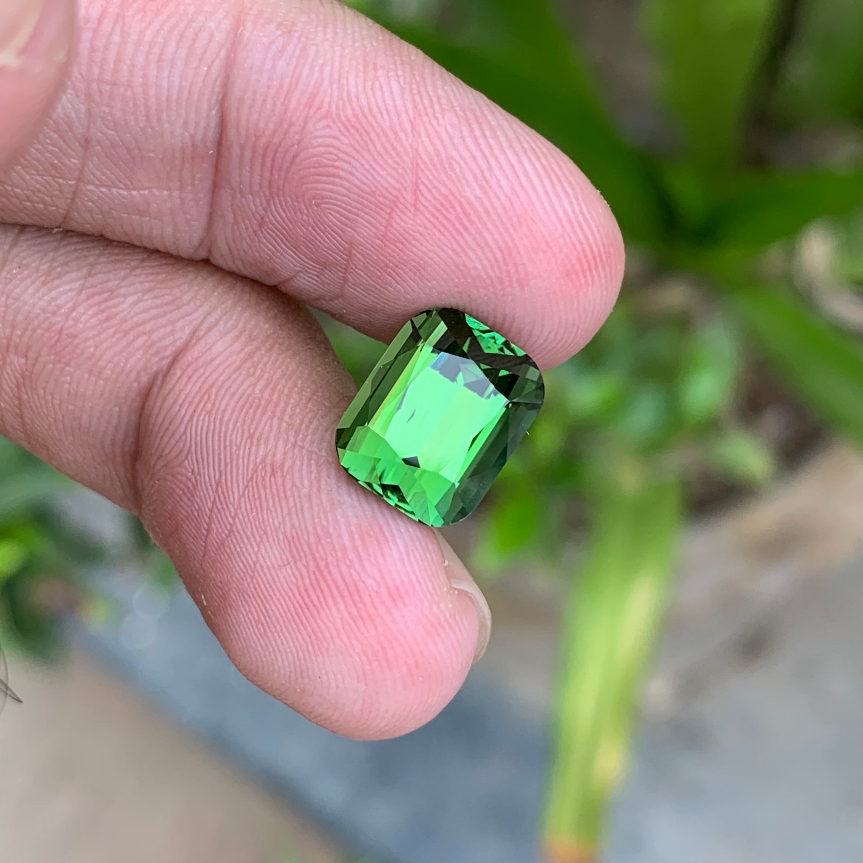 5.20 Carats Natural Forest Green Tourmaline - Natural Loose Cushion Cut Gemstone