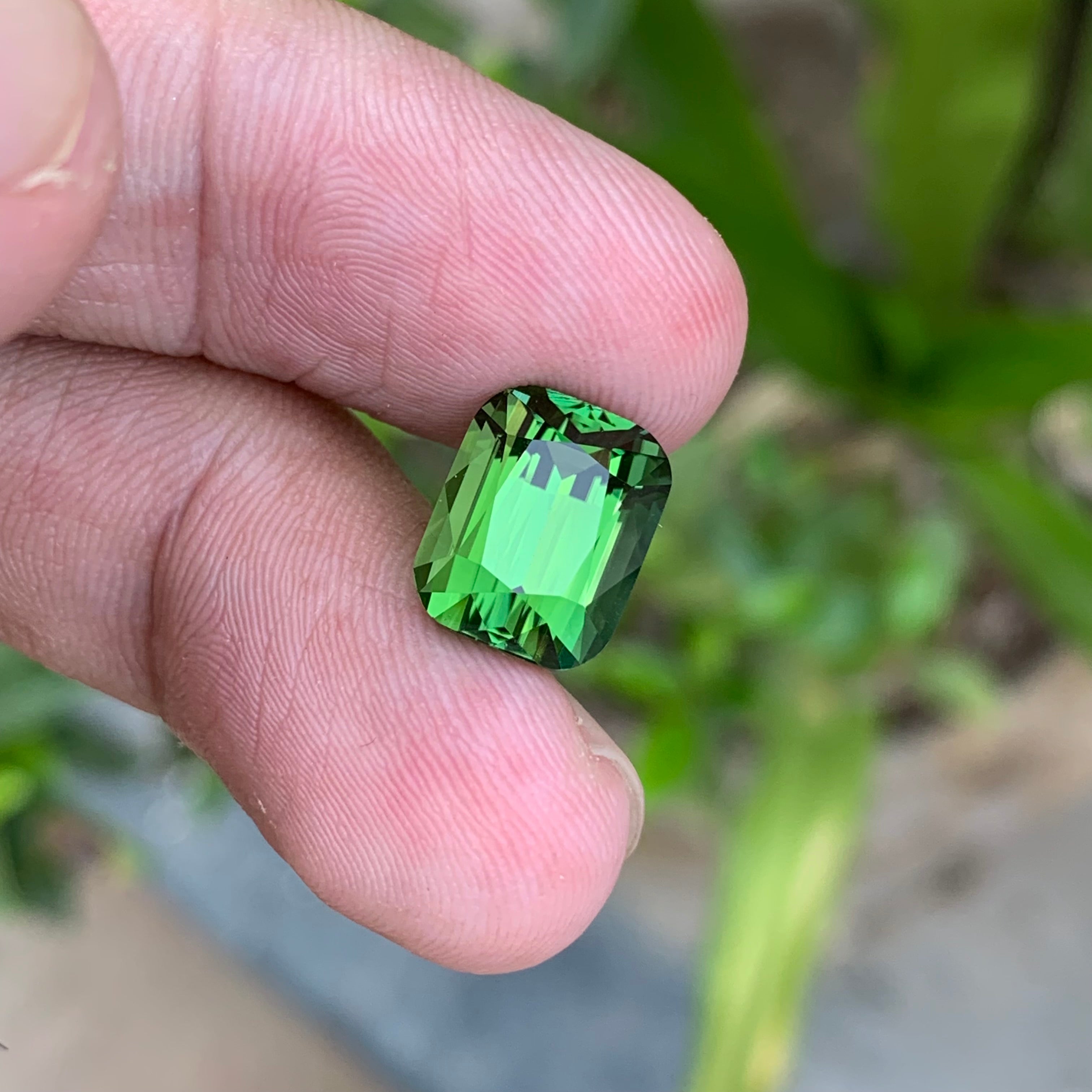 5.20 Carats Natural Forest Green Tourmaline - Natural Loose Cushion Cut Gemstone