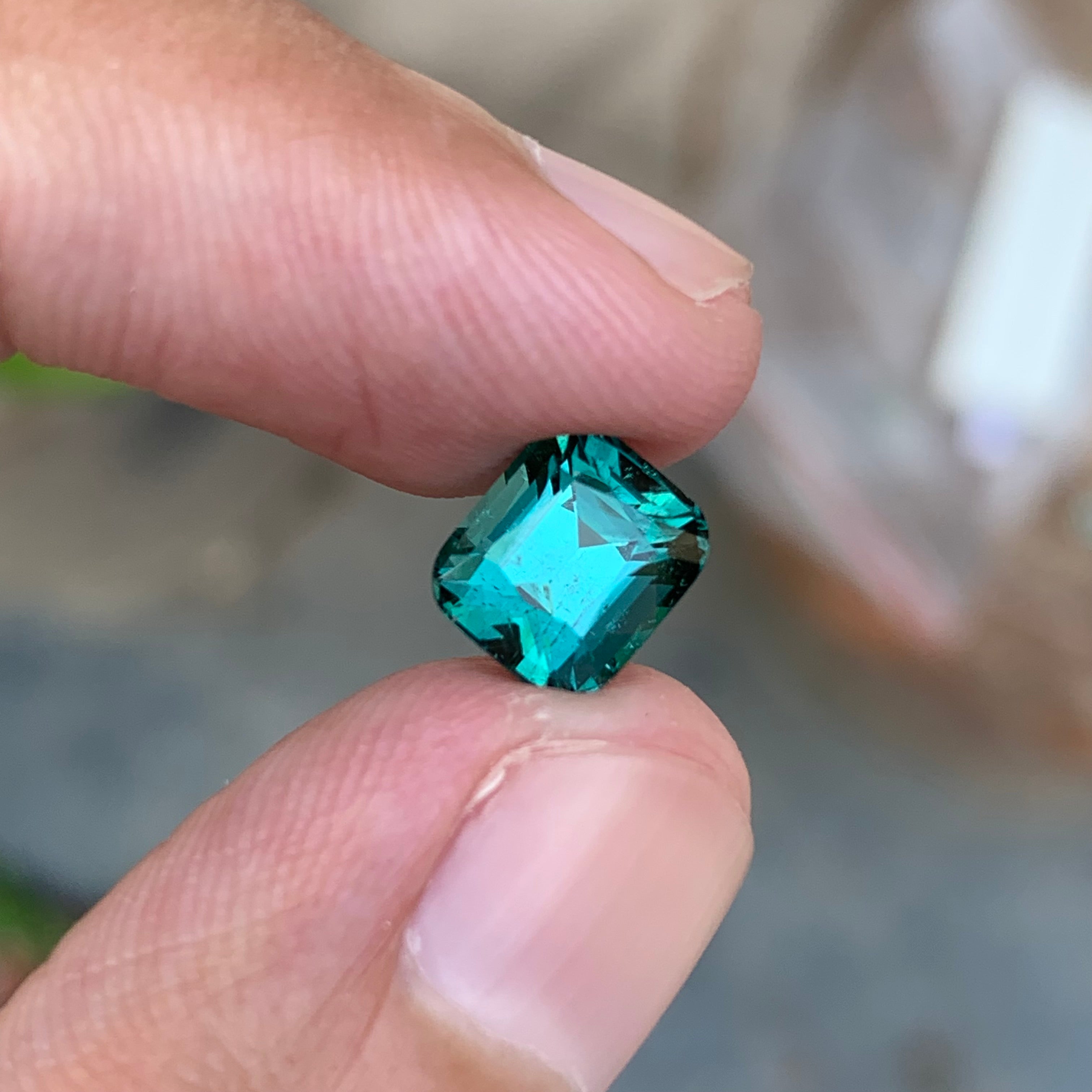 2.45 Carats Cushion Cut Natural Blue Tourmaline - Loose Afghan Gemstone For Jewelry