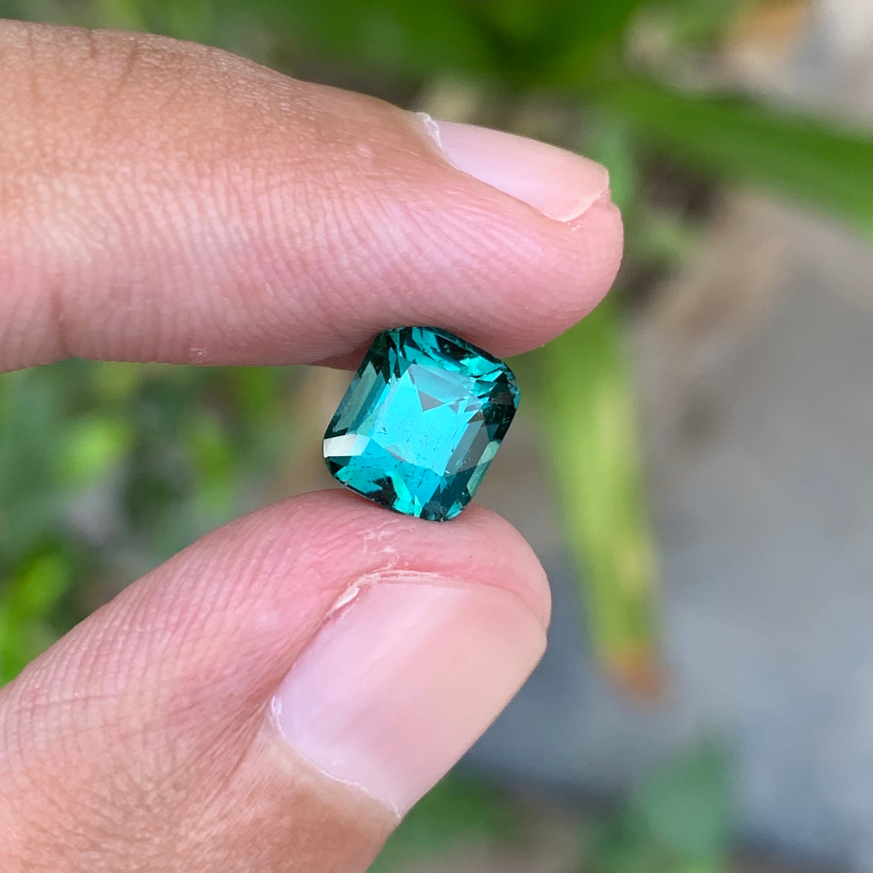 2.45 Carats Cushion Cut Natural Blue Tourmaline - Loose Afghan Gemstone For Jewelry