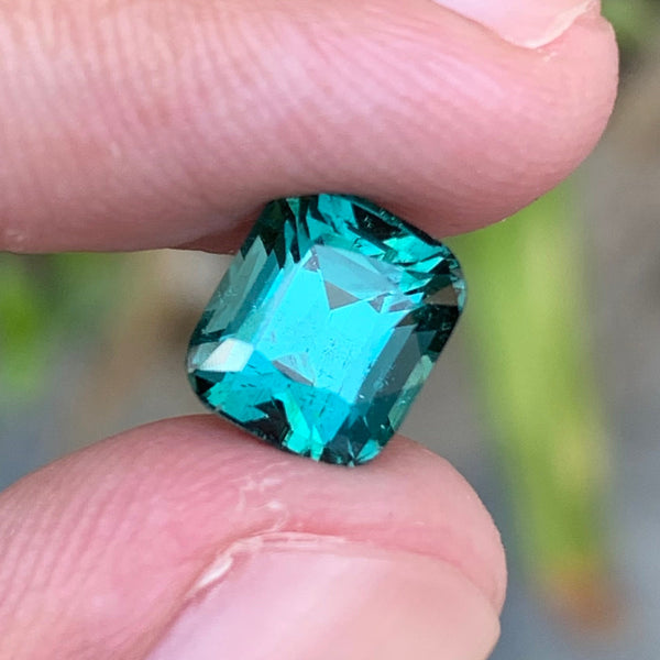 2.45 Carats Cushion Cut Natural Blue Tourmaline - Loose Afghan Gemstone For Jewelry
