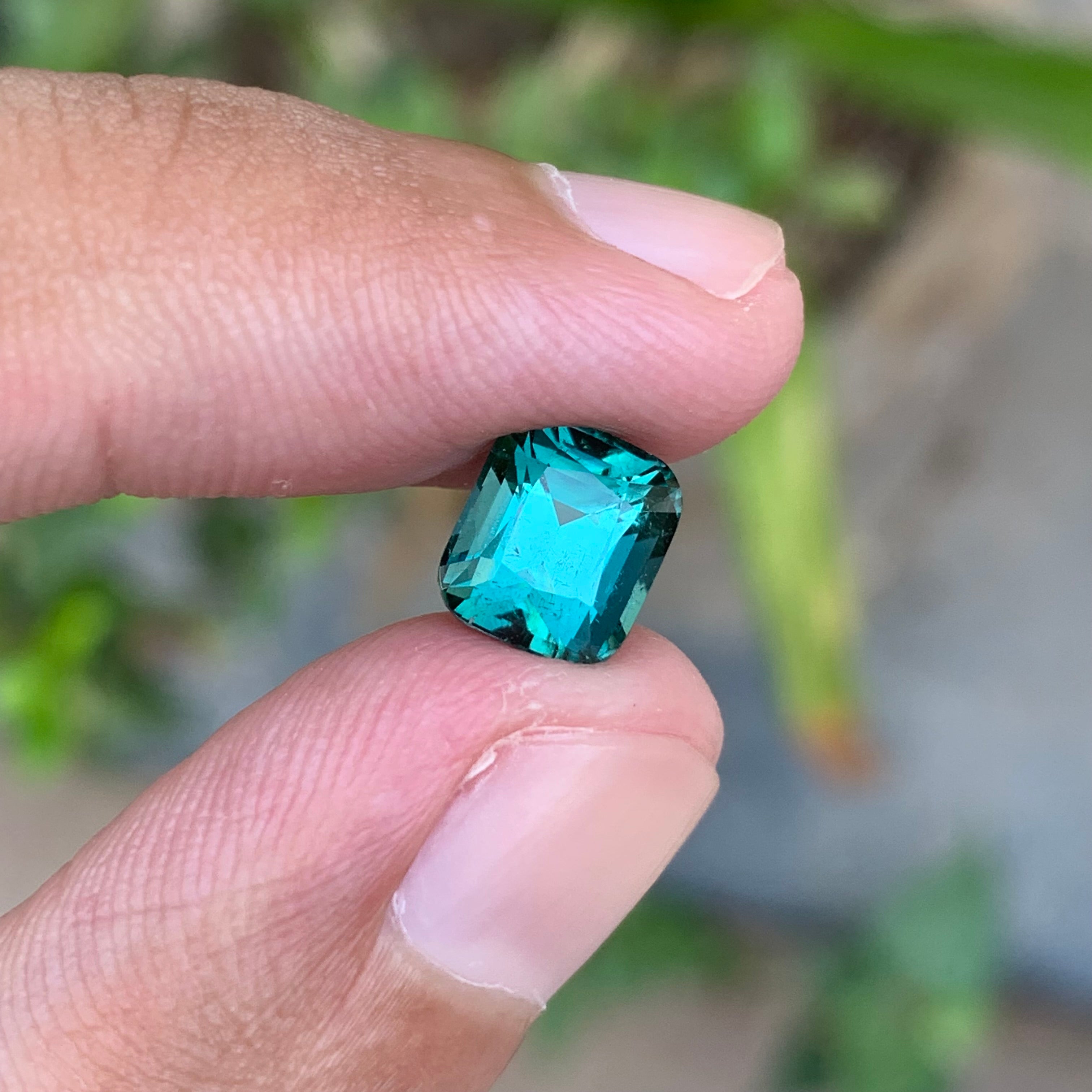2.45 Carats Cushion Cut Natural Blue Tourmaline - Loose Afghan Gemstone For Jewelry