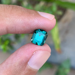 2.45 Carats Cushion Cut Natural Blue Tourmaline - Loose Afghan Gemstone For Jewelry