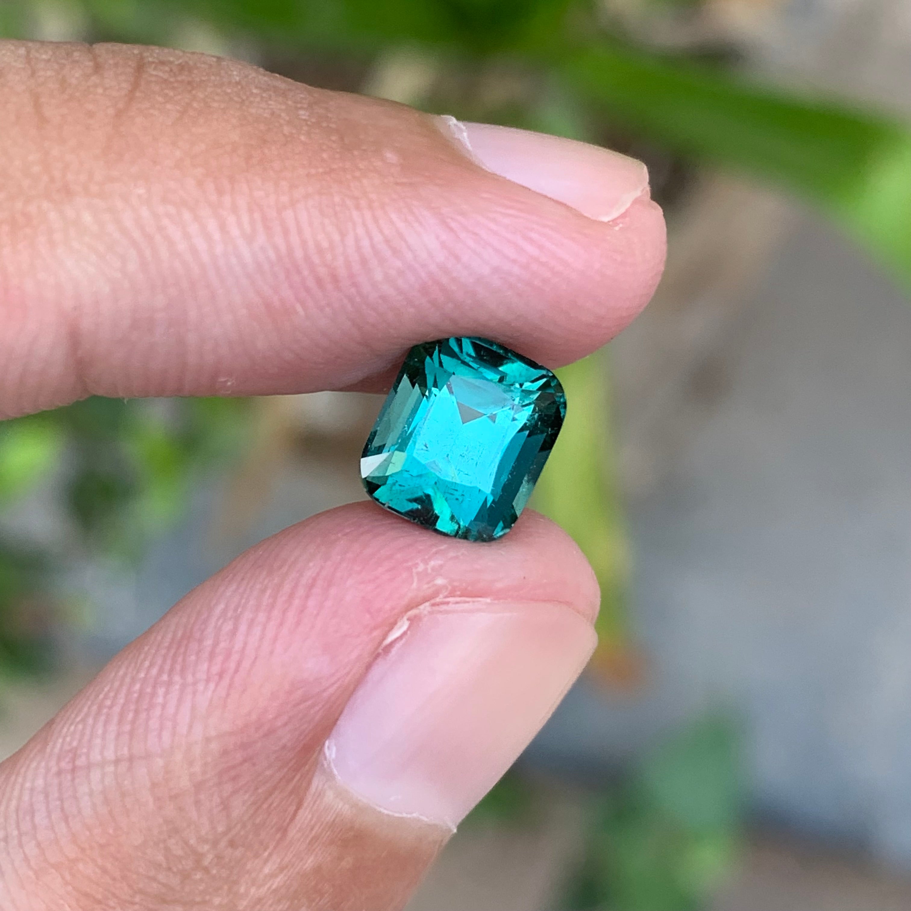 2.45 Carats Cushion Cut Natural Blue Tourmaline - Loose Afghan Gemstone For Jewelry