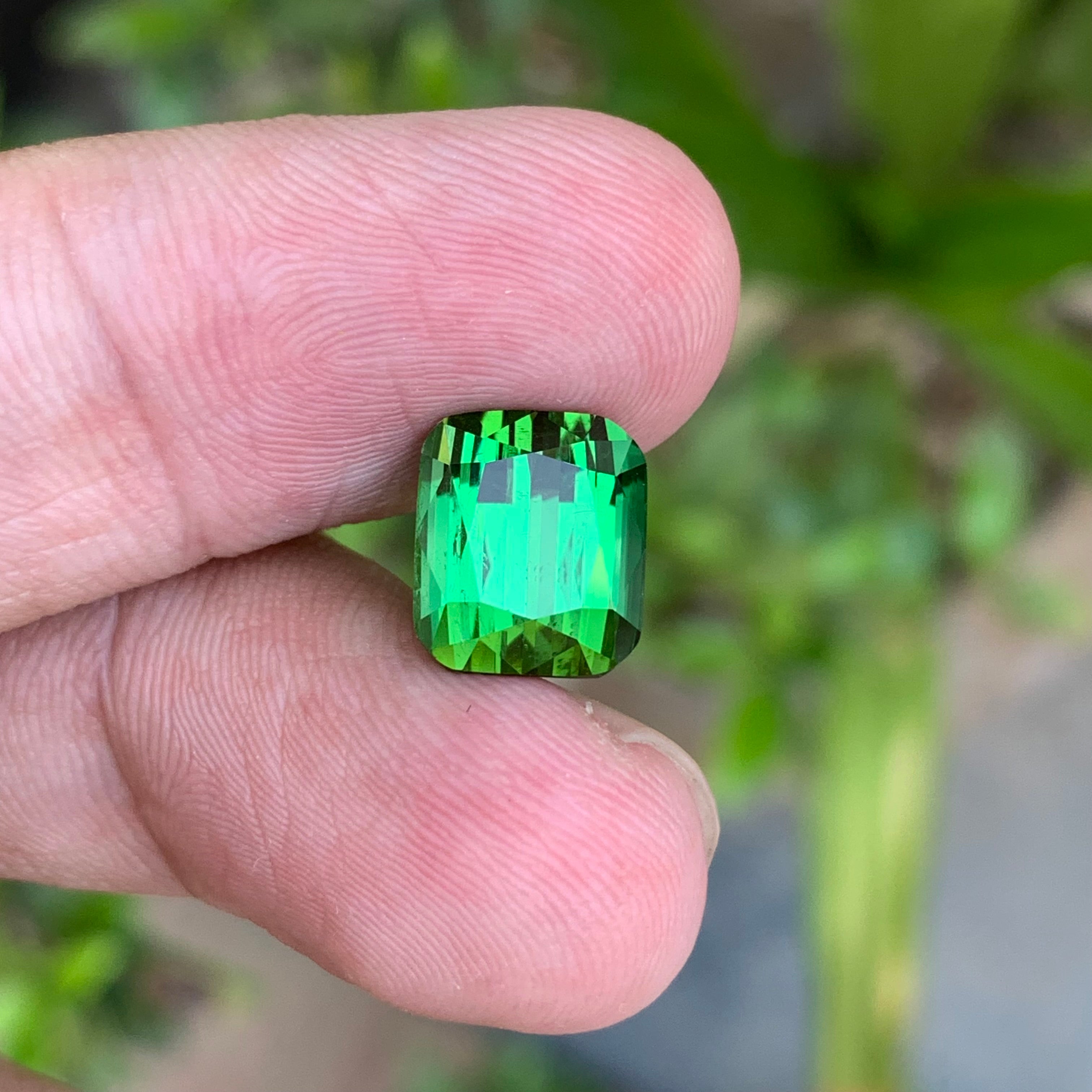 5.30 Carats Cushion Cut Green Tourmaline - Natural Loose Gemstone From Afghanistan